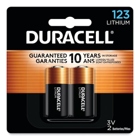 Duracell Duracell Lithium Photo 3V Battery - DL123A - For Multipurpose - 3 V DC - 2-/ Pack DL123AB2PK